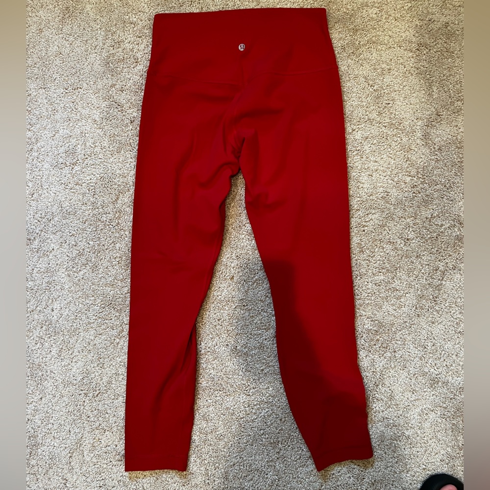 Red Lululemon Align Legging 25” size 8